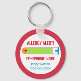 Barn Personlig Allergy Alert Epinephrine Red Nyckelring