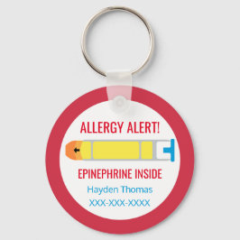Barn Personlig Allergy Alert Epinephrine Red Nyckelring