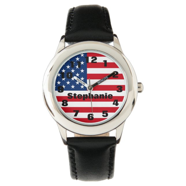 Barn Personlig American Flagga Watch Armbandsur (Framsida)
