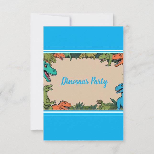 Barn Personlig Dinosaurie Fest Tacksamhetskort Tack Kort (Framsida)