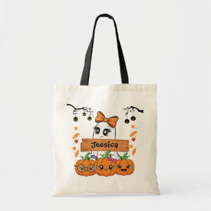 Barn Personlig Halloween Bus eller Behandla  Tygkasse