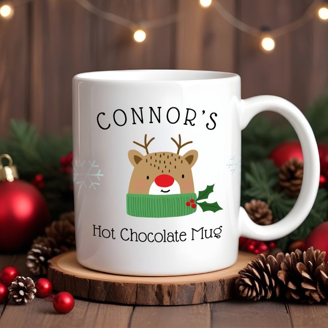 Barn Personlig Hetten Renar Chocolate Mugg (Skapare uppladdad)