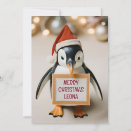 Barn Personlig Penguin Novelty jul Julkort