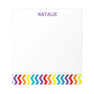 Barn Personlig Rainbow Chevron Modern Feminine Anteckningsblock