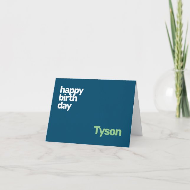 Barn personliga grattis på födelsedagen minimum kort (Framsida)