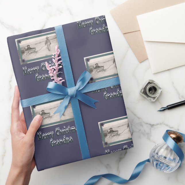 Barn Photo God jul Grandpa Lila Presentpapper (Gifting)