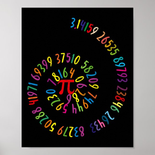 Barn Pi Day Math Spiral 3.14 Ratio Geek Nerd Math Poster (Framsidan)