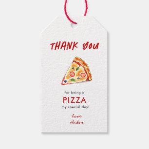Barn PIZZA Födelsedagsfest Tack Presentetikett