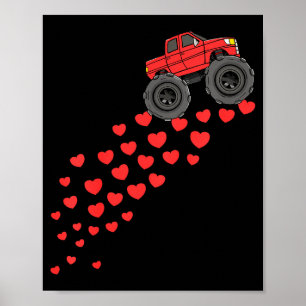 Barn Pojkar Alla hjärtans dag Monster Truck Hjärta Poster