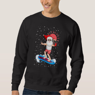 Barn Pojkar Musik Jul Tomte Surfande Strand Jul Lång Ärmad Tröja