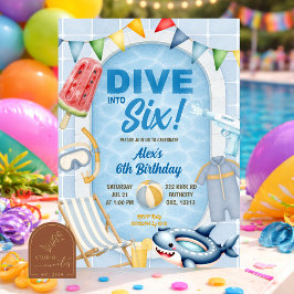 Barn Pojke Pool party Dyk in i vilken ålder som he Inbjudningar