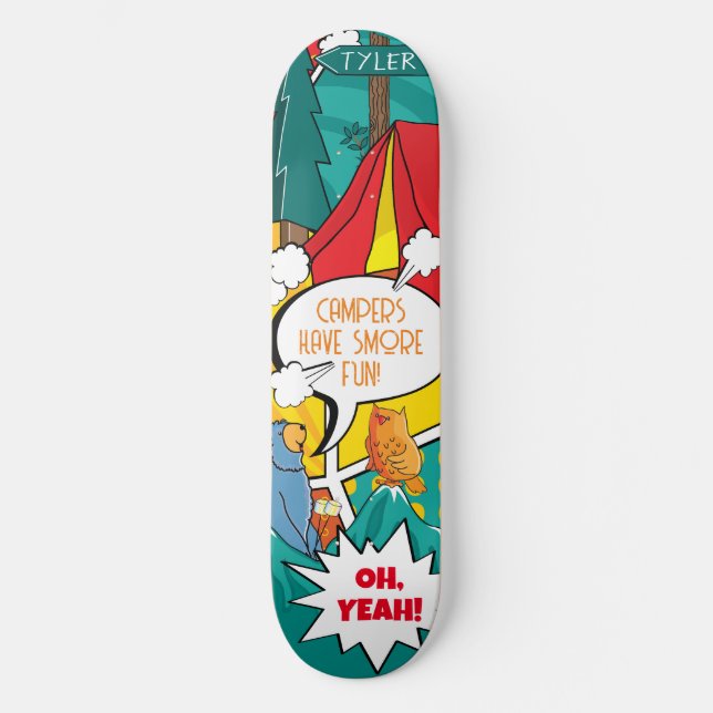 Barn Pop Art Sommarläger Mini Skateboard Bräda 18,5 Cm (Framsida)