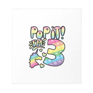 Barn Pop It 3-årsdag Flicka 3 År Gammal Fidget  Anteckningsblock