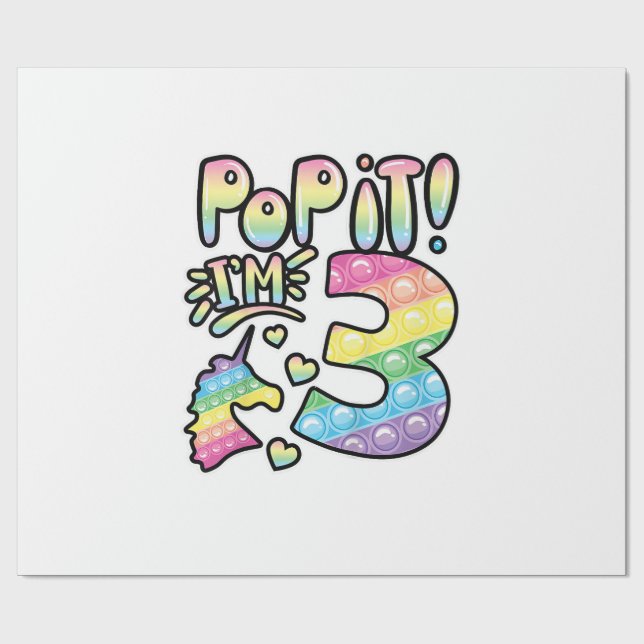 Barn Pop It 3-årsdag Flicka 3 År Gammal Fidget  Presentpapper (Platt)