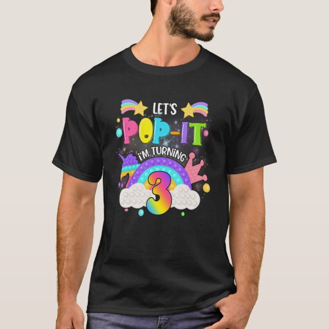 Barn poppar det 3:e året gamla födelsedagstjejen t shirt (Framsida)