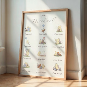 Barn positiv bekräftelse Nalle Puh tema Poster