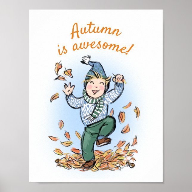 Barn poster: Hösten är fantastisk! Poster (Framsidan)