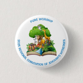 Barn Pure Worship Convention Pin w Cute Animals Knapp