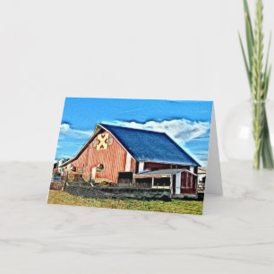 Barn Quilt Digital Painting Kort