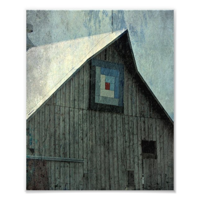 Barn Quilt Grunge Fototryck (Framsidan)