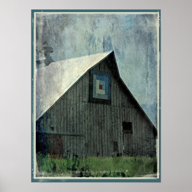 Barn Quilt Grunge Poster (Framsidan)