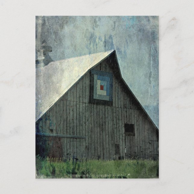 Barn Quilt Grunge Vykort (Framsida)