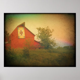 Barn Quilt nära Riverside, Iowa Poster