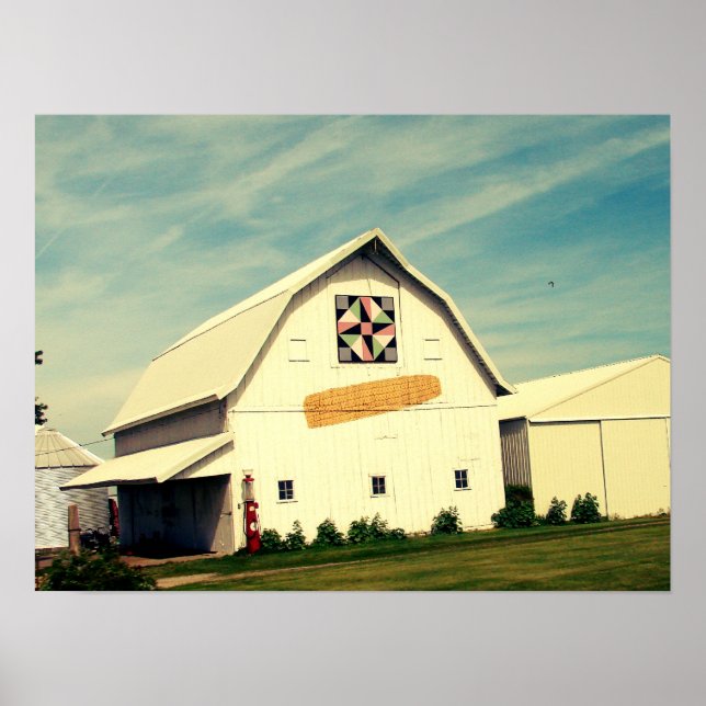 Barn Quilt och Maj Faux Vintage Poster (Framsidan)