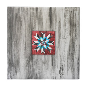 Barn Quilt Star 1 Kakelplatta