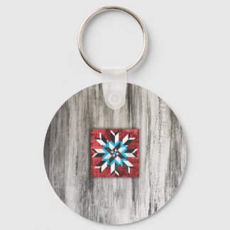 Barn Quilt Star 1 Nyckelring