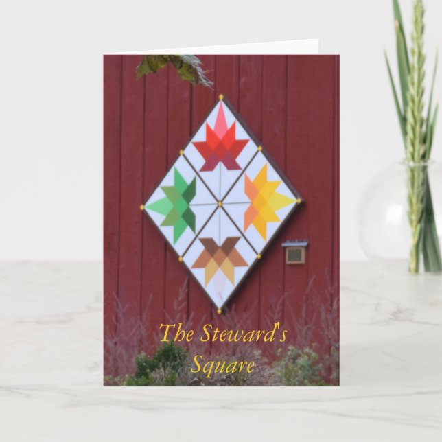 Barn Quilt "The Steward's Square"-anteckningskort Helgkort (Framsida)