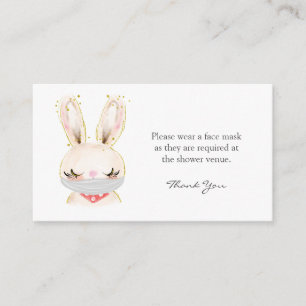 Barn Rabbit Ansikte Mask Request Baby Shower Tilläggskort