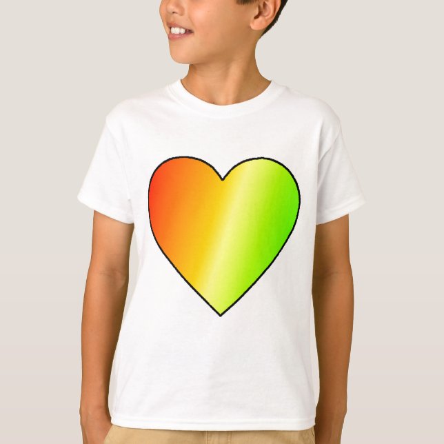 Barn Rainbow Heart T-Shirt (Framsida)