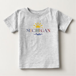 Barn Rainbow text Michigan Tee