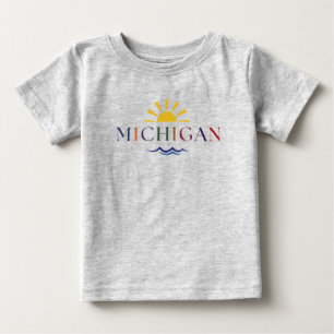 Barn Rainbow text Michigan Tee