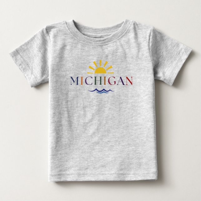 Barn Rainbow text Michigan Tee (Framsida)