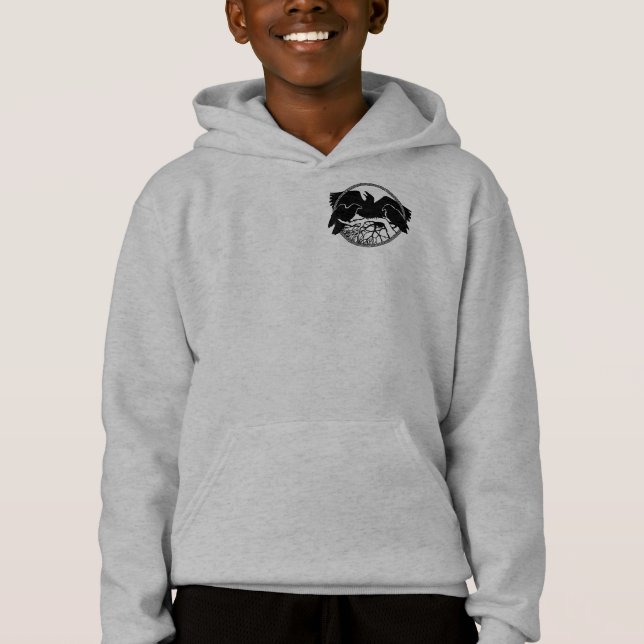 Barn Raven Jacka Hoodie Barn Raven Art Jacka Tröja (Framsida)