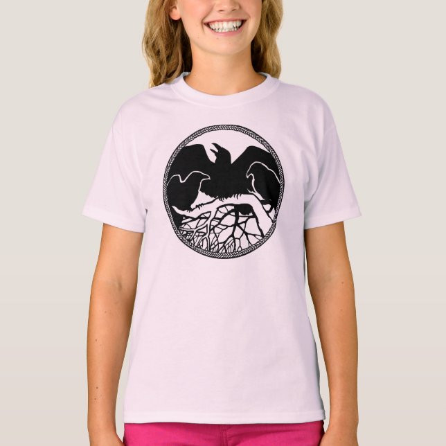 Barn Raven Shirts Raven Kråka Art Barn Sweatshirt T Shirt (Framsida)