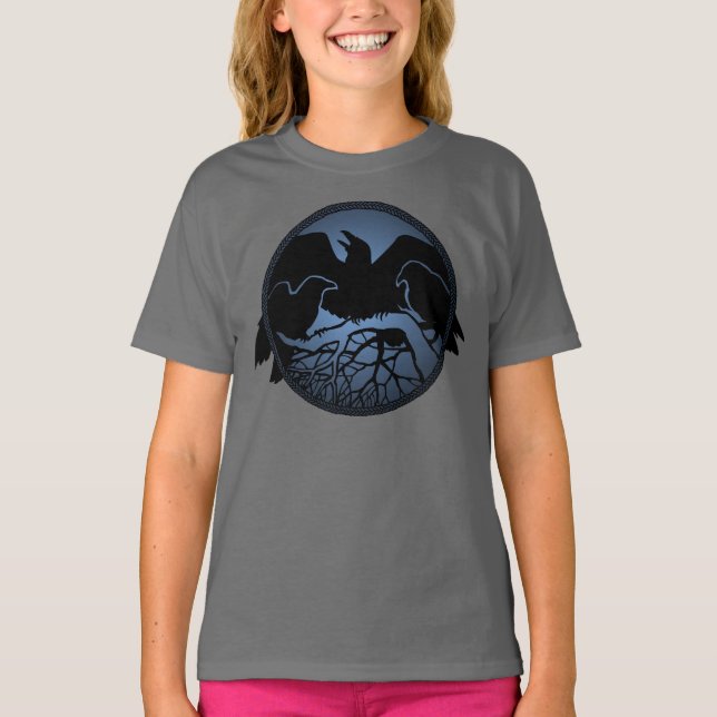 Barn Raven Shirts Raven Kråka Art Barn Sweatshirt T-shirt (Framsida)