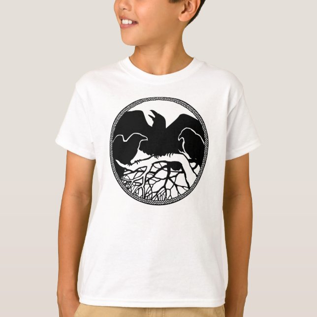Barn Raven Shirts Raven Kråka Art Barn Sweatshirt Tee Shirt (Framsida)