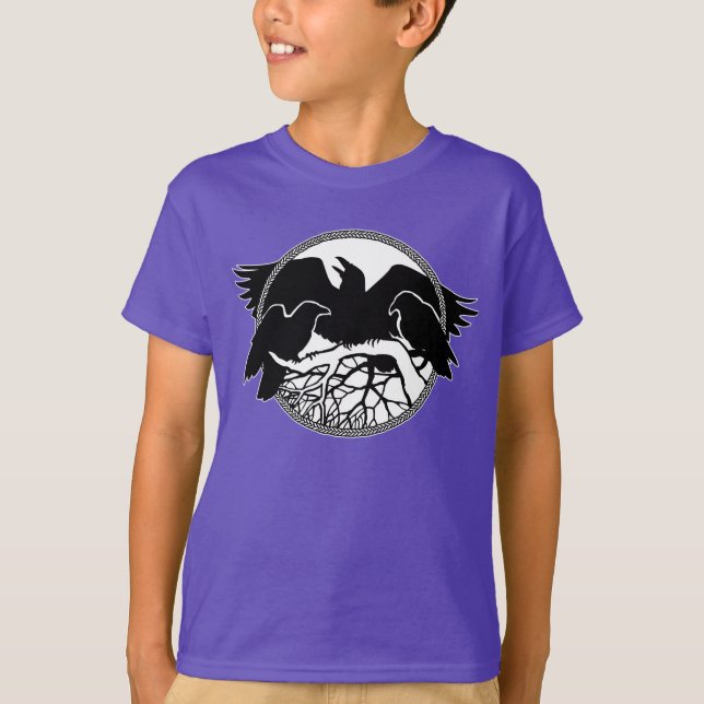 Barn Raven Shirts Raven Kråka Art Barn Sweatshirt Tee Shirt (Framsida)