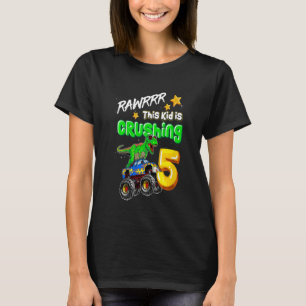 Barn Rawrr den här killen krossar 5 Monster lastbi T Shirt