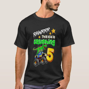 Barn Rawrr den här killen krossar 5 Monster lastbi T Shirt