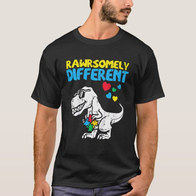 Barn Rawrsomely Different Trex Dino Småpojkar A T Shirt (Framsida)