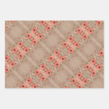 Barn Red and Coral Gift Wrap