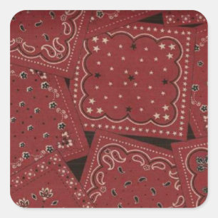 Barn Red Bandana Stickers Fyrkantigt Klistermärke