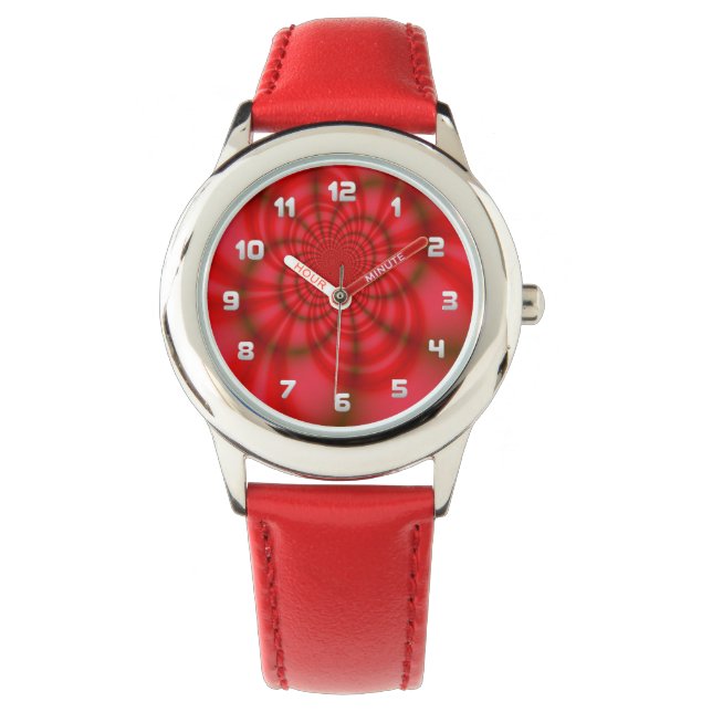 Barn Red Candy Rand Fractal Watch Armbandsur (Framsida)