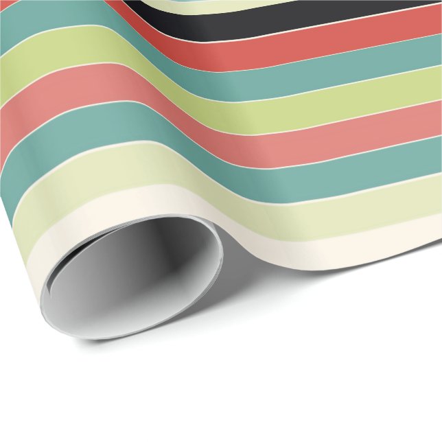 Barn Red Grönt och Teal Presentpapper (Rullad Hörn)