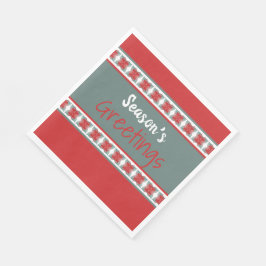 Barn Red Julhälsningar Pappra blöjor med Teal Pappersservett