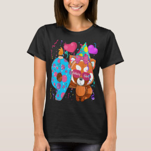 Barn Red Panda 9:e födelsedagsflickan Jag är 9 år  T Shirt